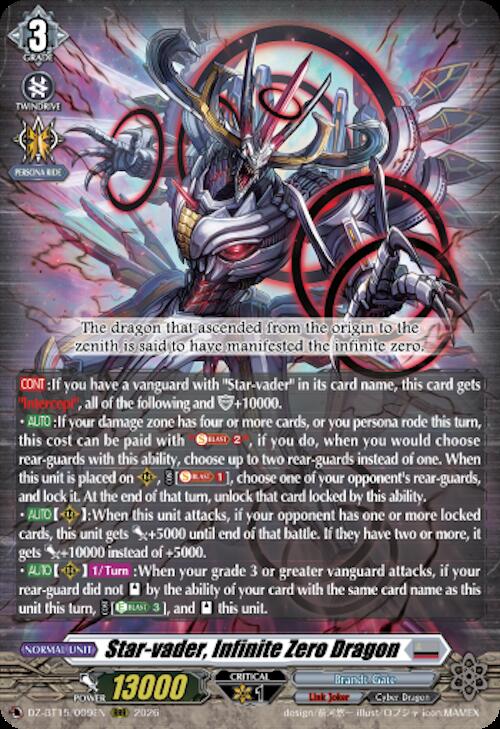 Star-vader, Infinite Zero Dragon — DZ-BT15/009EN — RRR — English