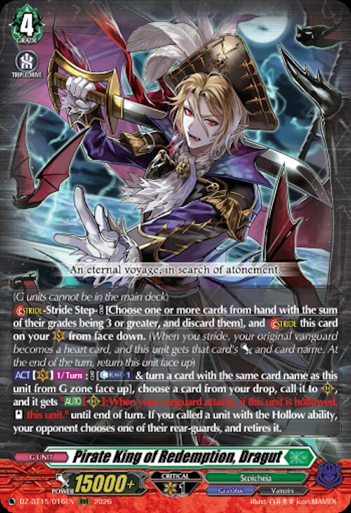 Pirate King of Redemption, Dragut — DZ-BT15/016EN — RRR — English