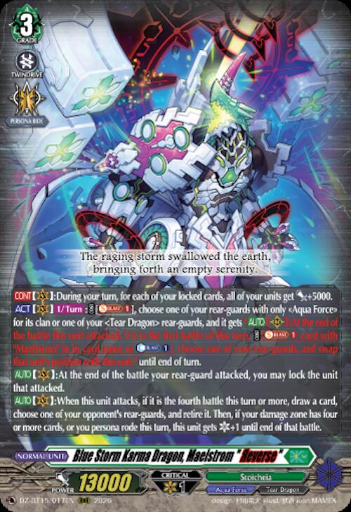 Blue Storm Karma Dragon, Maelstrom "Reverse" — DZ-BT15/017EN — RRR — English