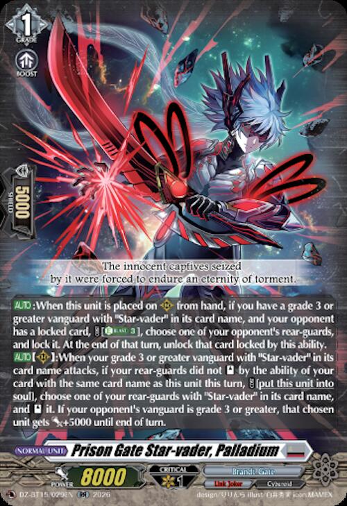 Prison Gate Star-vader, Palladium — DZ-BT15/029EN — RR — English