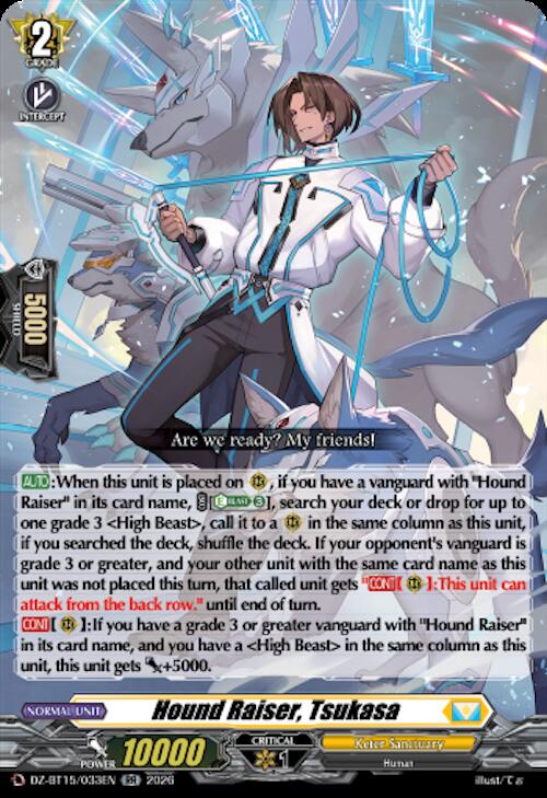 Hound Raiser, Tsukasa — DZ-BT15/033EN — RR — English