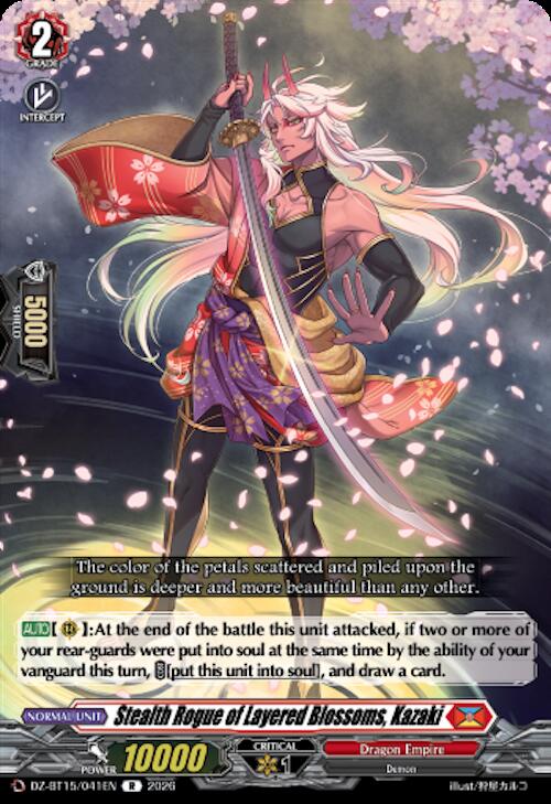 Stealth Rogue of Layered Blossoms, Kazaki — DZ-BT15/041EN — R — English