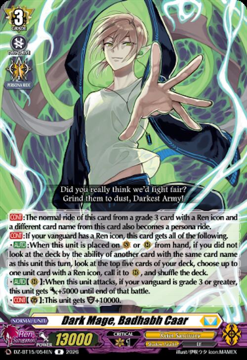 Dark Mage, Badhabh Caar — DZ-BT15/054EN — R — English