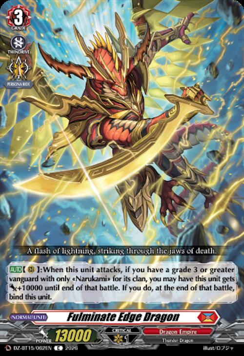 Fulminate Edge Dragon — DZ-BT15/062EN — C — English