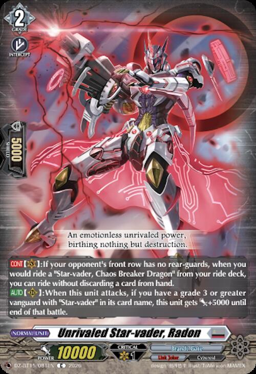 Unrivaled Star-vader, Radon — DZ-BT15/081EN — C — English