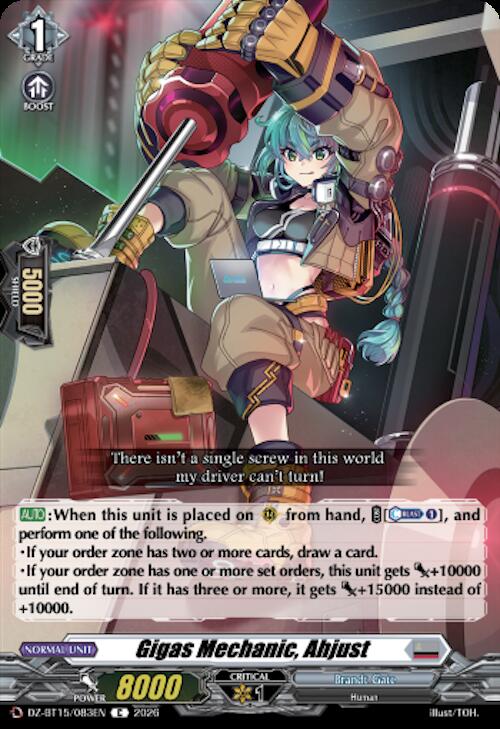 Gigas Mechanic, Ahjust — DZ-BT15/083EN — C — English