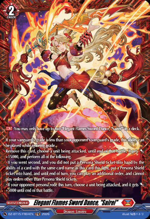 Elegant Flames Sword Dance, "Sairei" — DZ-BT15/FR04EN — FR — English