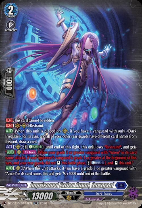 Imprisoned Fallen Angel, Saraqael — DZ-BT15/SR14EN — SR — English