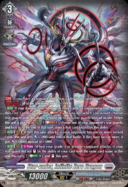 Star-vader, Infinite Zero Dragon — DZ-BT15/SR17EN — SR — English