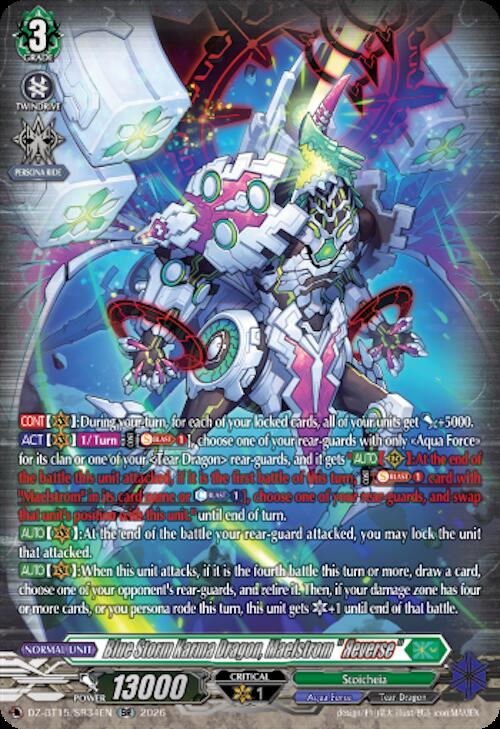 Blue Storm Karma Dragon, Maelstrom "Reverse" — DZ-BT15/SR34EN — SR — English