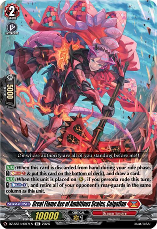 Great Flame Axe of Ambitious Scales, Colgaflan — DZ-SS14/007EN — TD — English
