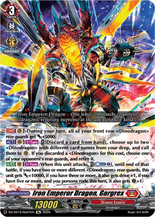Iron Emperor Dragon, Gargrex — DZ-SS15/Re01EN — RE — English